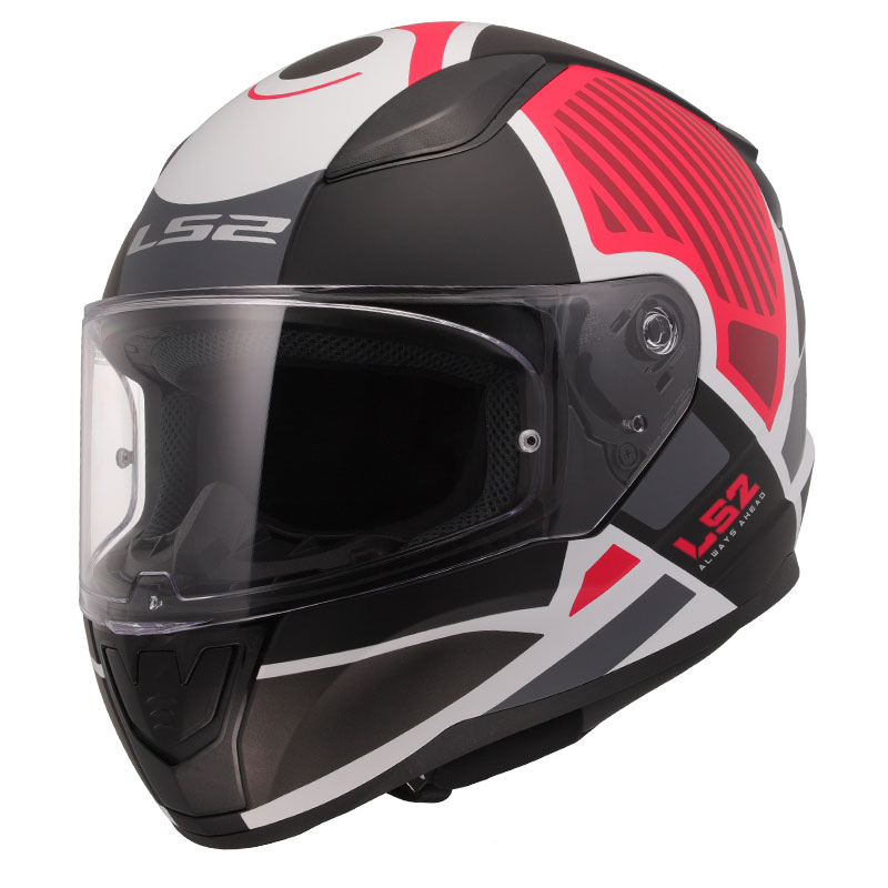LS2 RAPID 2 GRID MAT BEYAZ KIRMIZI KASK 